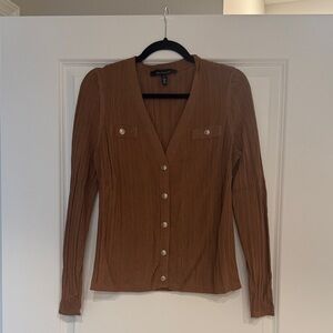 White House Black Market Brown Cardigan Sweater